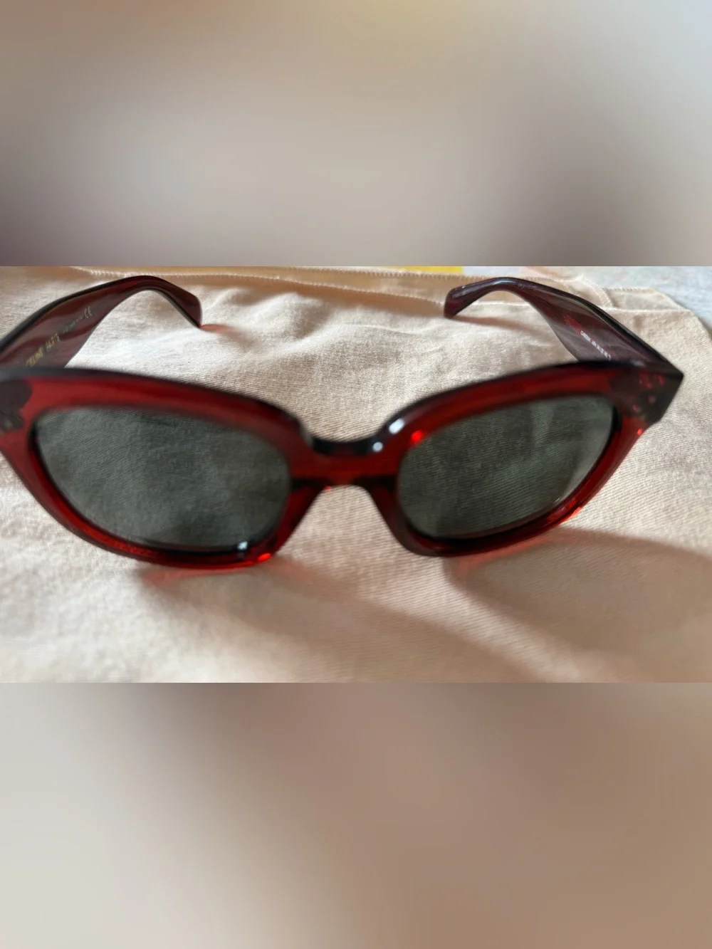 Celine Oversized Dark Red Square Sunglasses